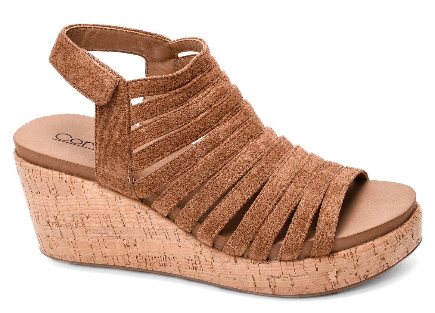 Oopsie Daisey Tobacco Faux Suede Wedge by Corkys