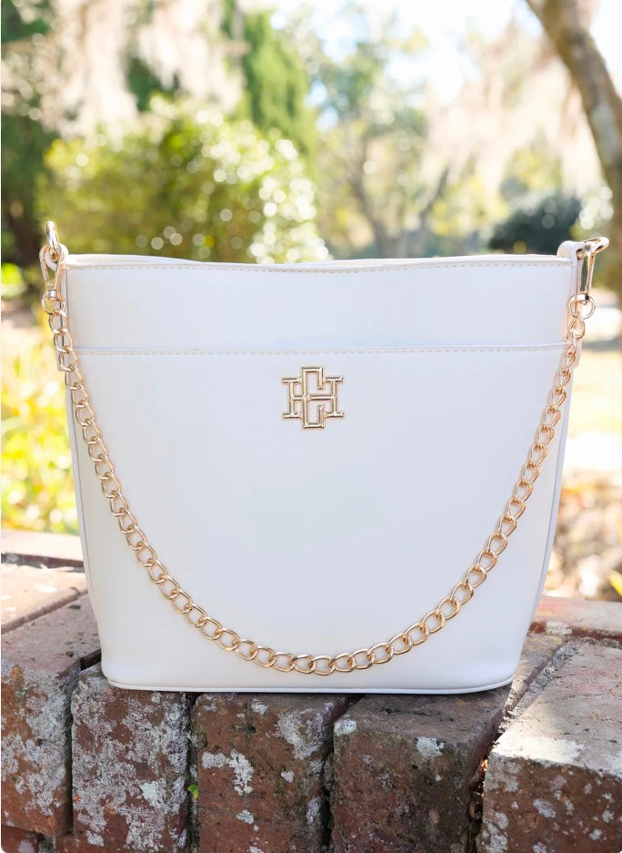 Brielle Bucket Bag in Cream by Caroline Hill