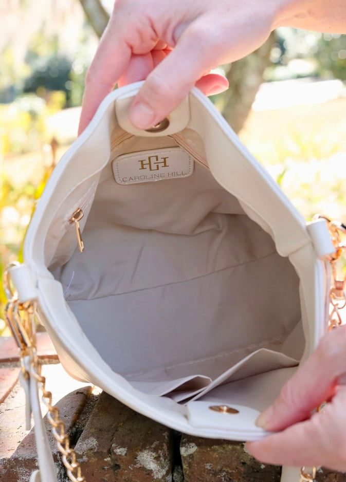 Brielle Bucket Bag in Cream by Caroline Hill