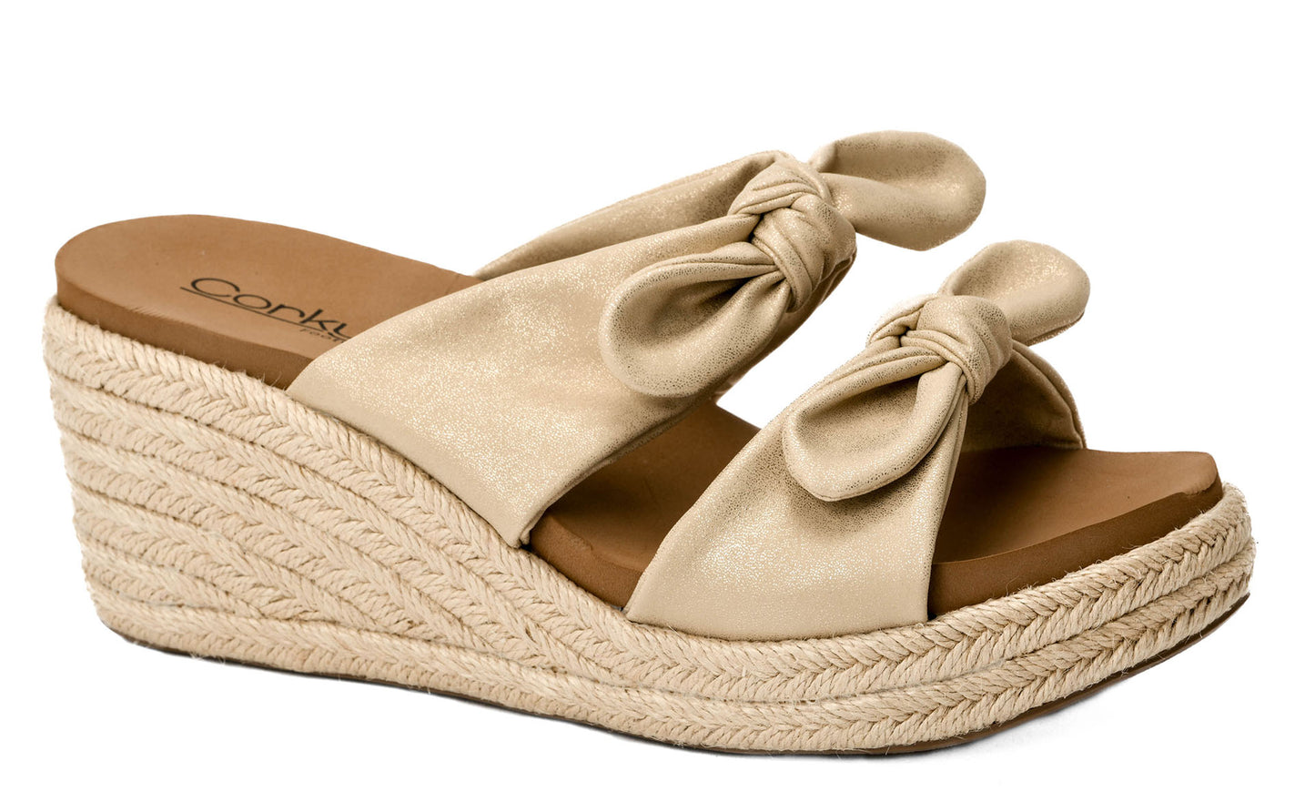 Tie the Knot Gold Wash Metallic Wedge by Corkys