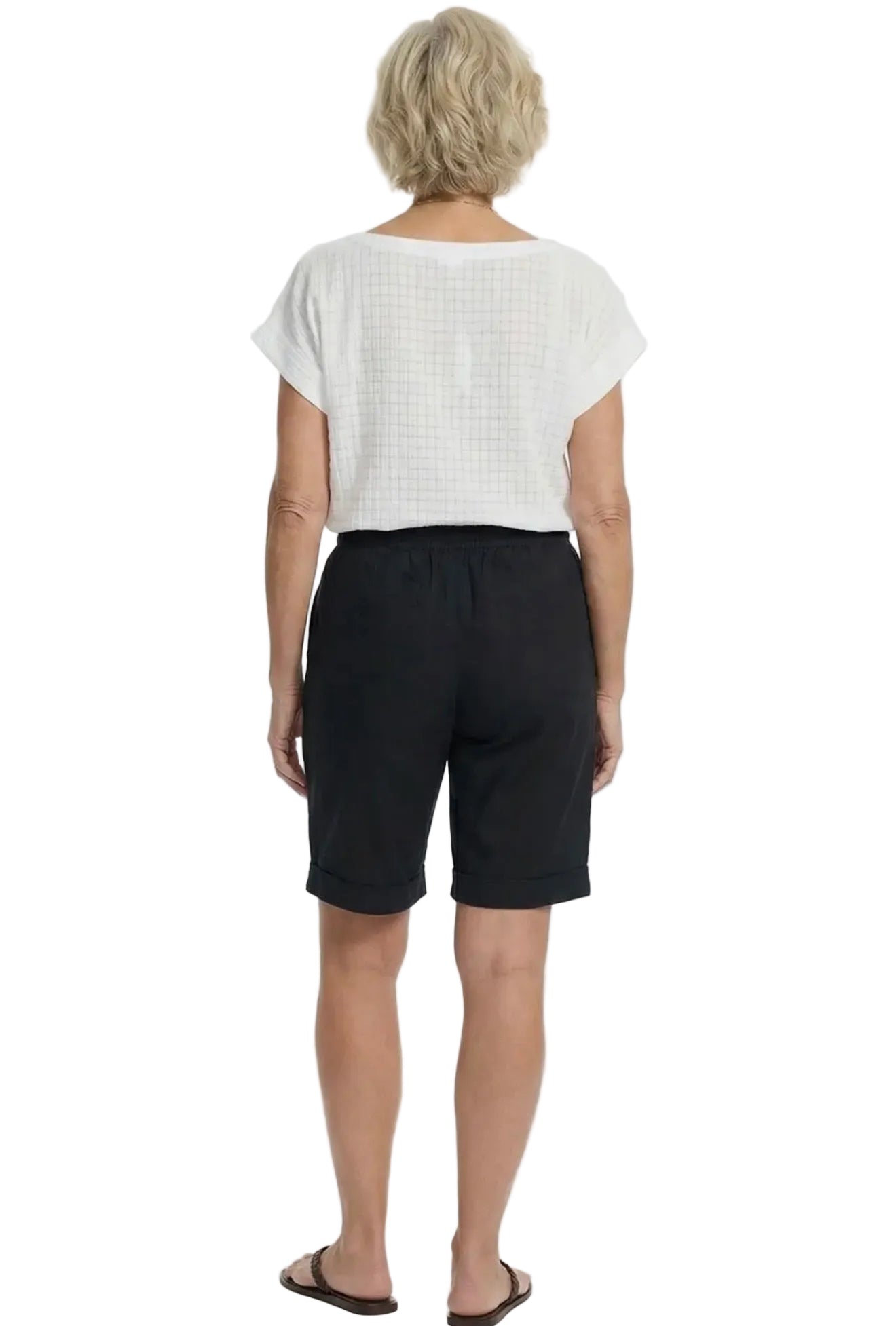 Wide Leg Bermuda Shorts with Big Pockets (Black)