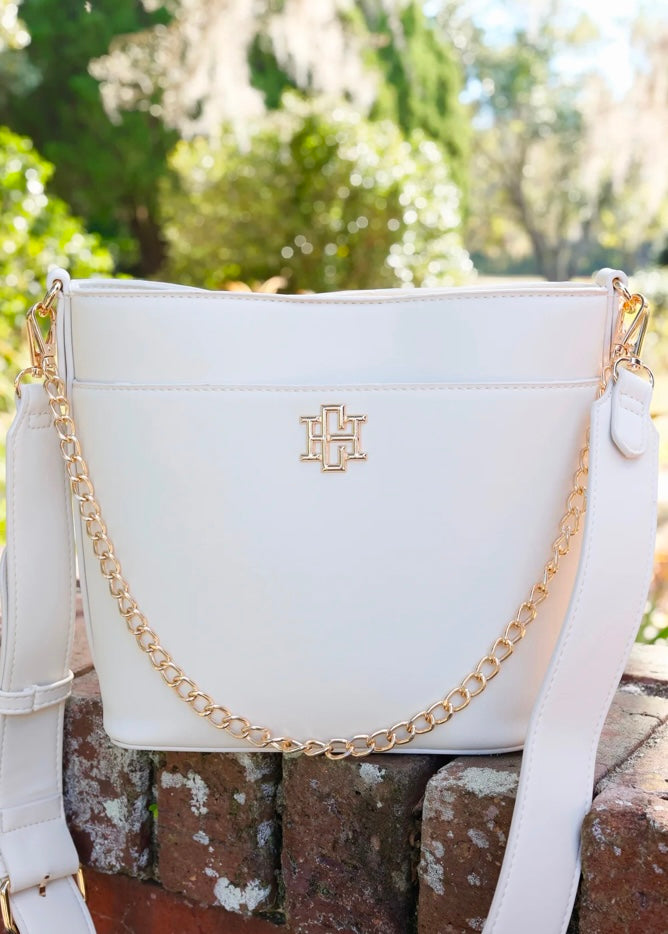 Brielle Bucket Bag in Cream by Caroline Hill