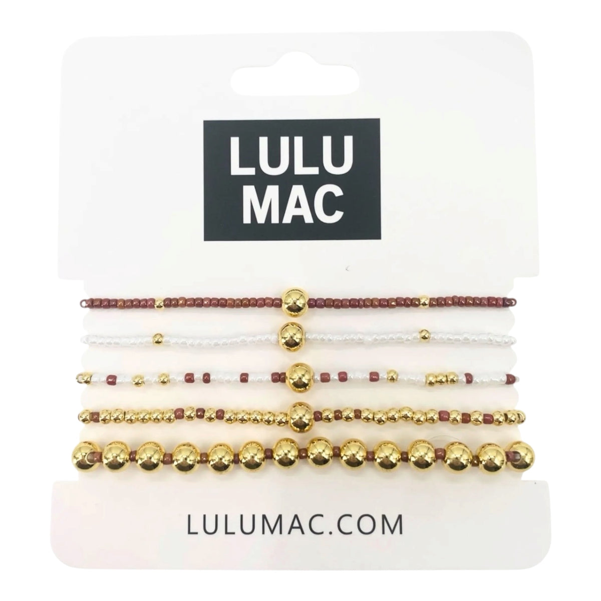 Lulu Mac Burnt Orange and White Bracelet
