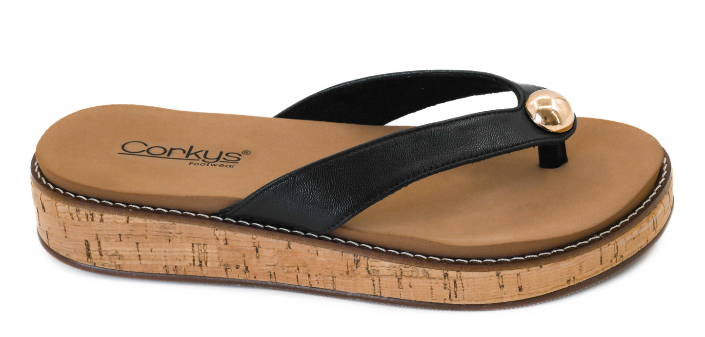 Off the Deep End Black Sandal by Corkys