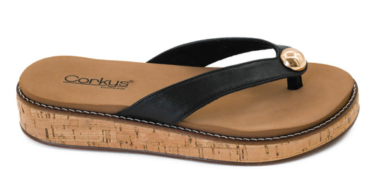 Off the Deep End Black Sandal by Corkys