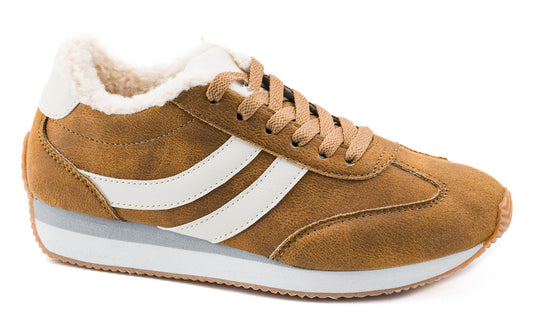 Jet Lag Sneakers in Washed Cognac by Corkys
