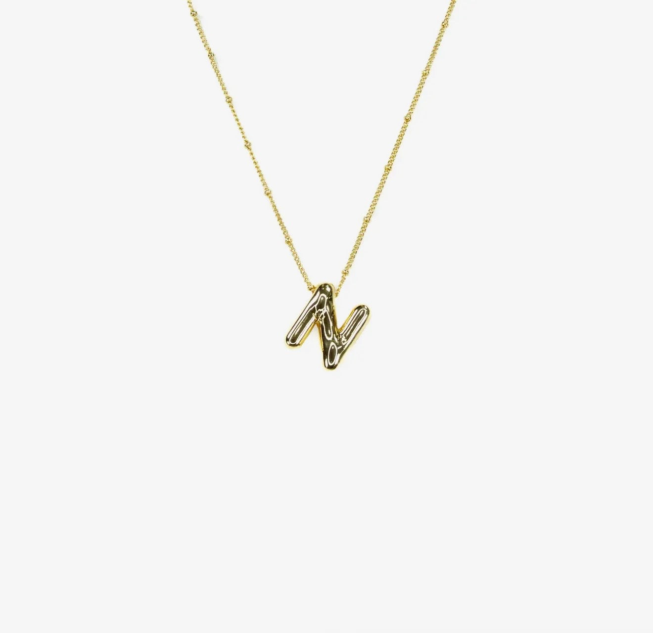 Initial Balloon Bubble Gold Necklace