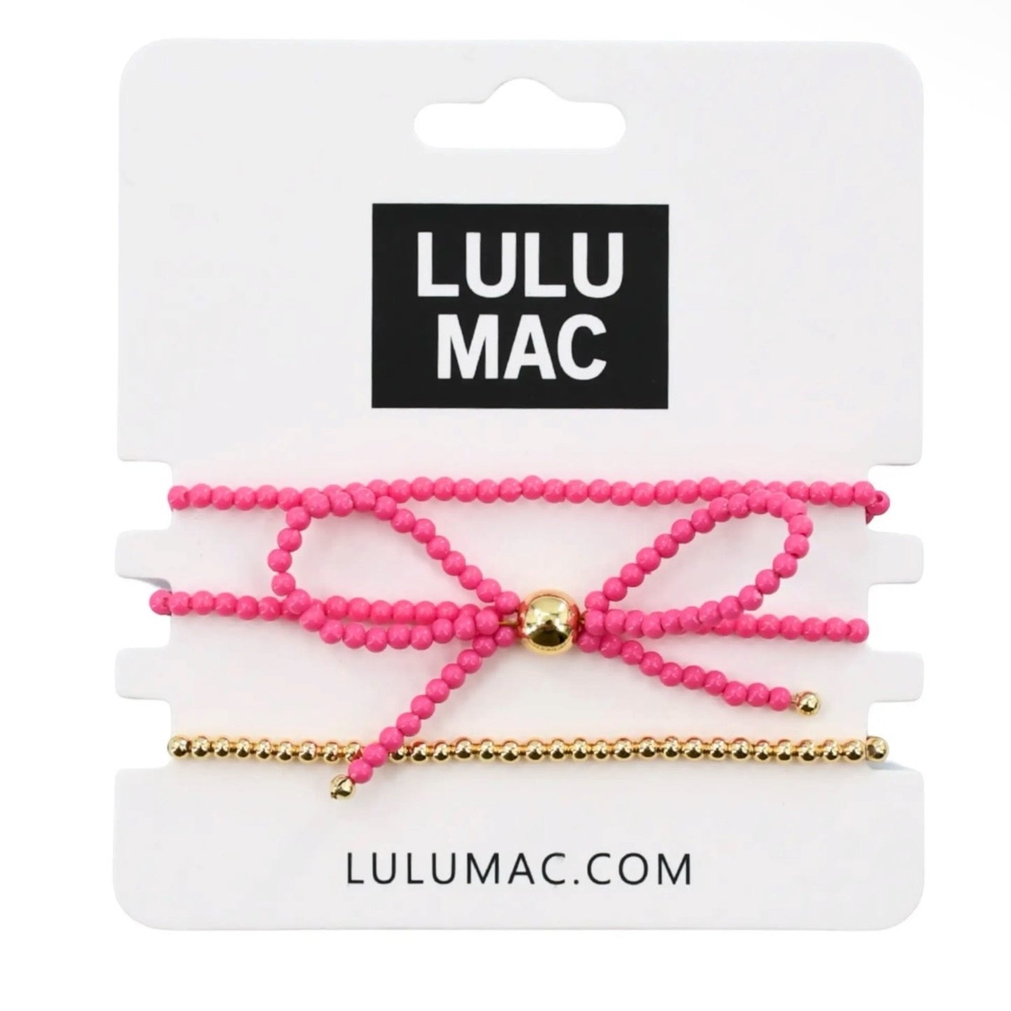 Hot Pink/Gold Bow Bracelet by Lulu Mac