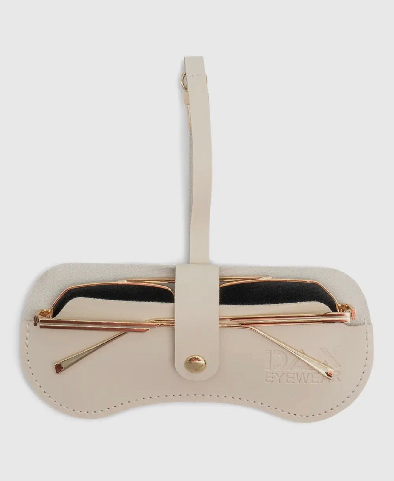 Beige Eyewear Clutch by DAX Eyewear