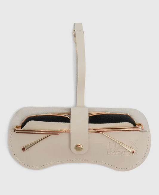 Beige Eyewear Clutch by DAX Eyewear