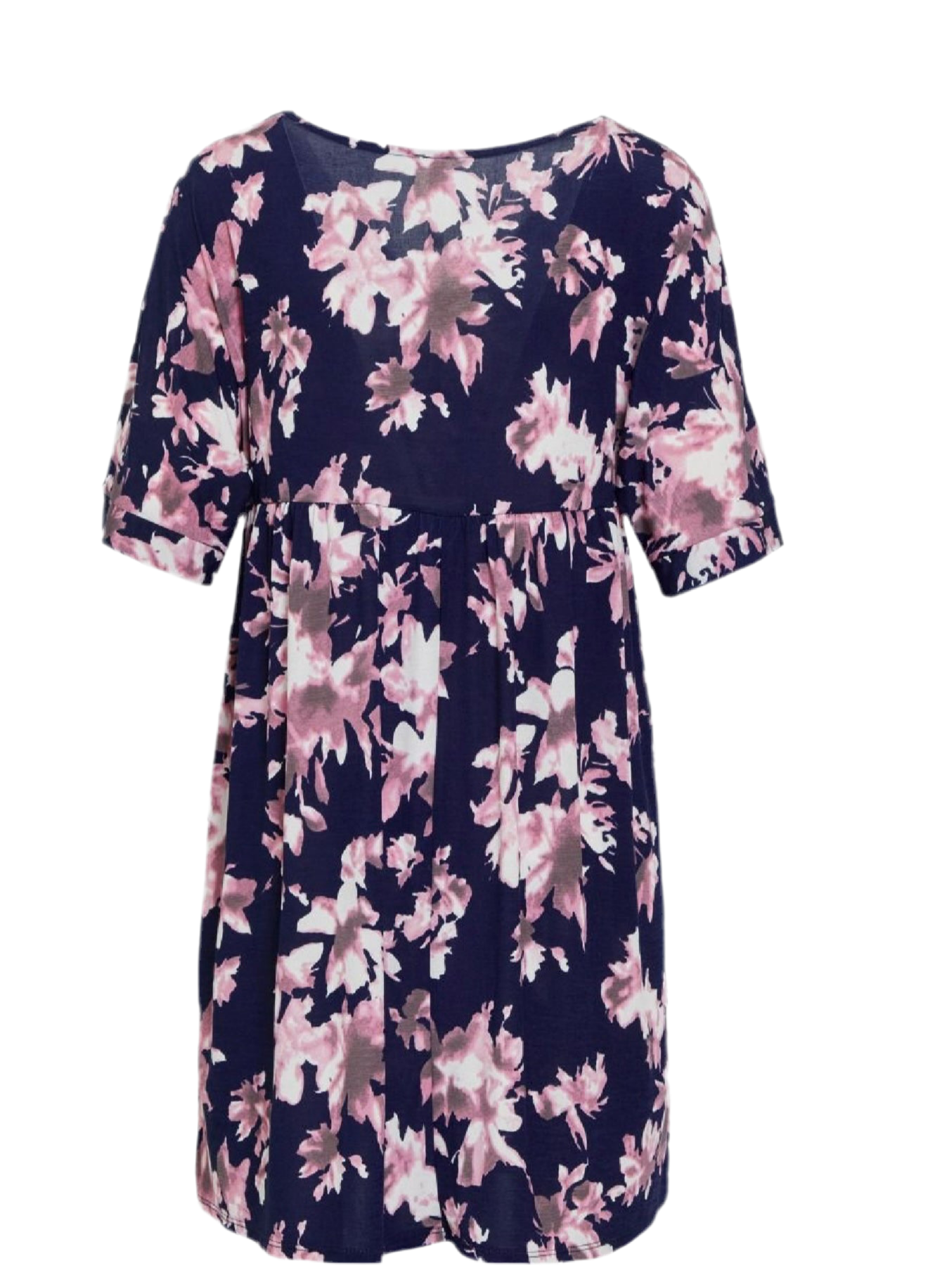 Babydoll Dress in Navy Magenta by Dear Scarlett