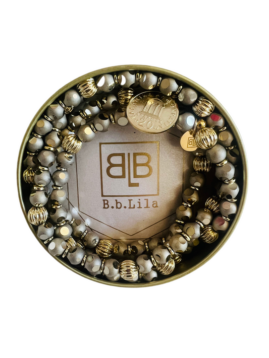 B.b. Lila Disco Gold Beaded Bracelet