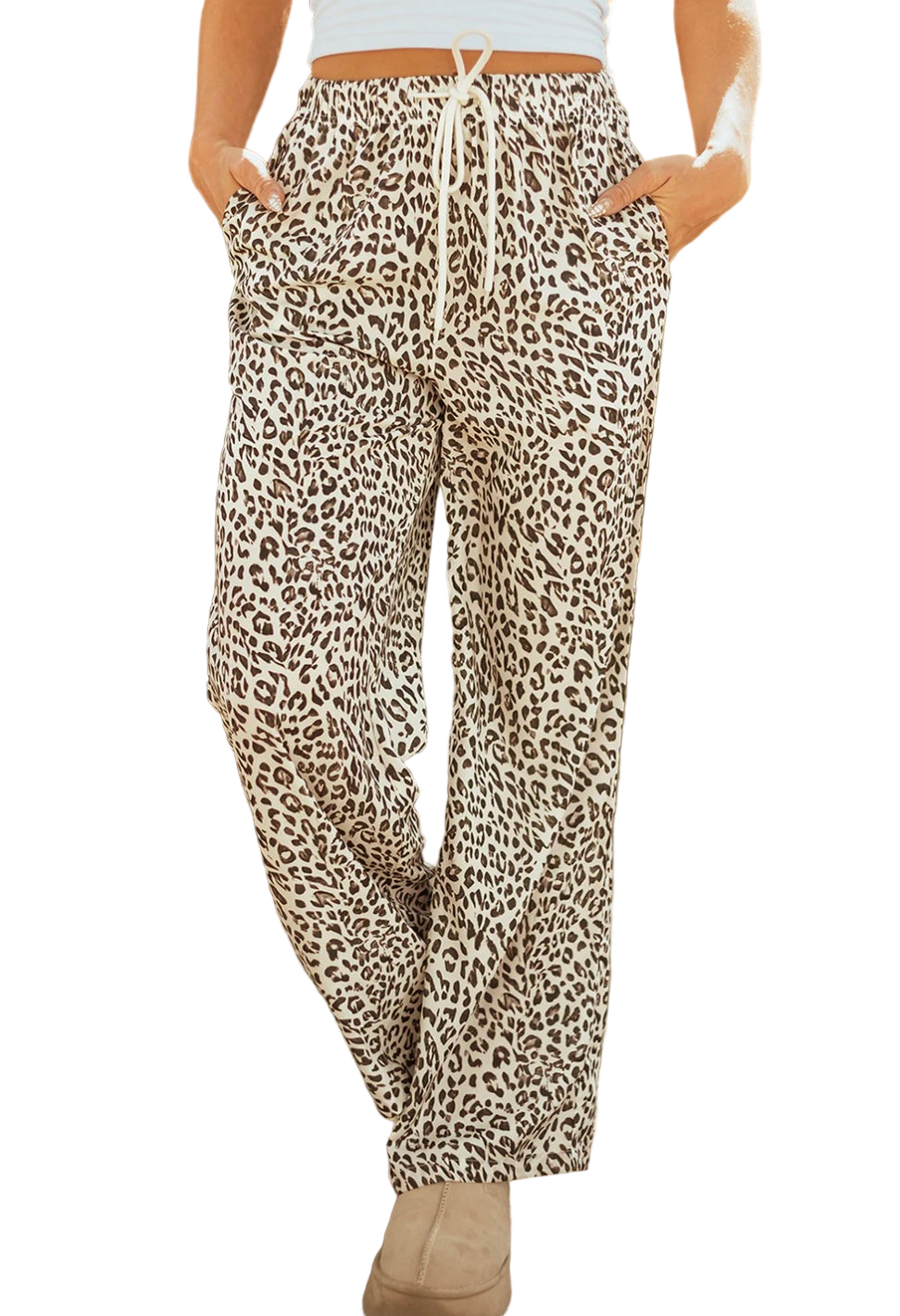 Brown Leopard Loose Pants