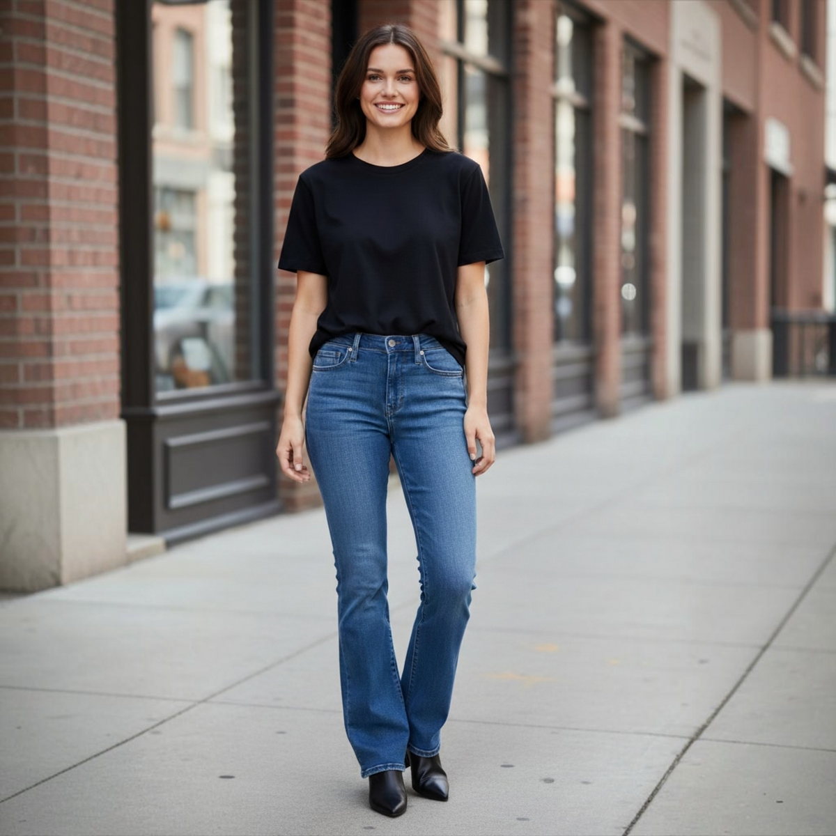 Mid Rise Thermal Bootcut Jeans by Judy Blue