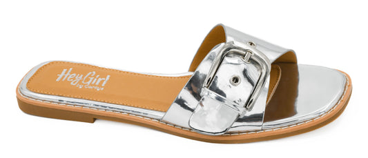 Pick Me Up Silver Mirror Metallic Sandal by Corkys