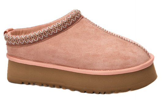 Pillow Talk Slip On Shoes In Blush Faux Suede by Corkys