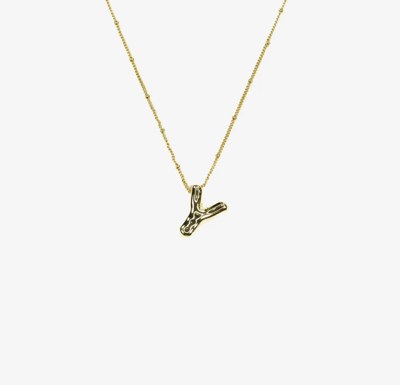 Initial Balloon Bubble Gold Necklace