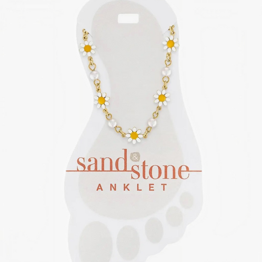 Sand & Stone Anklets: Gold Daisy