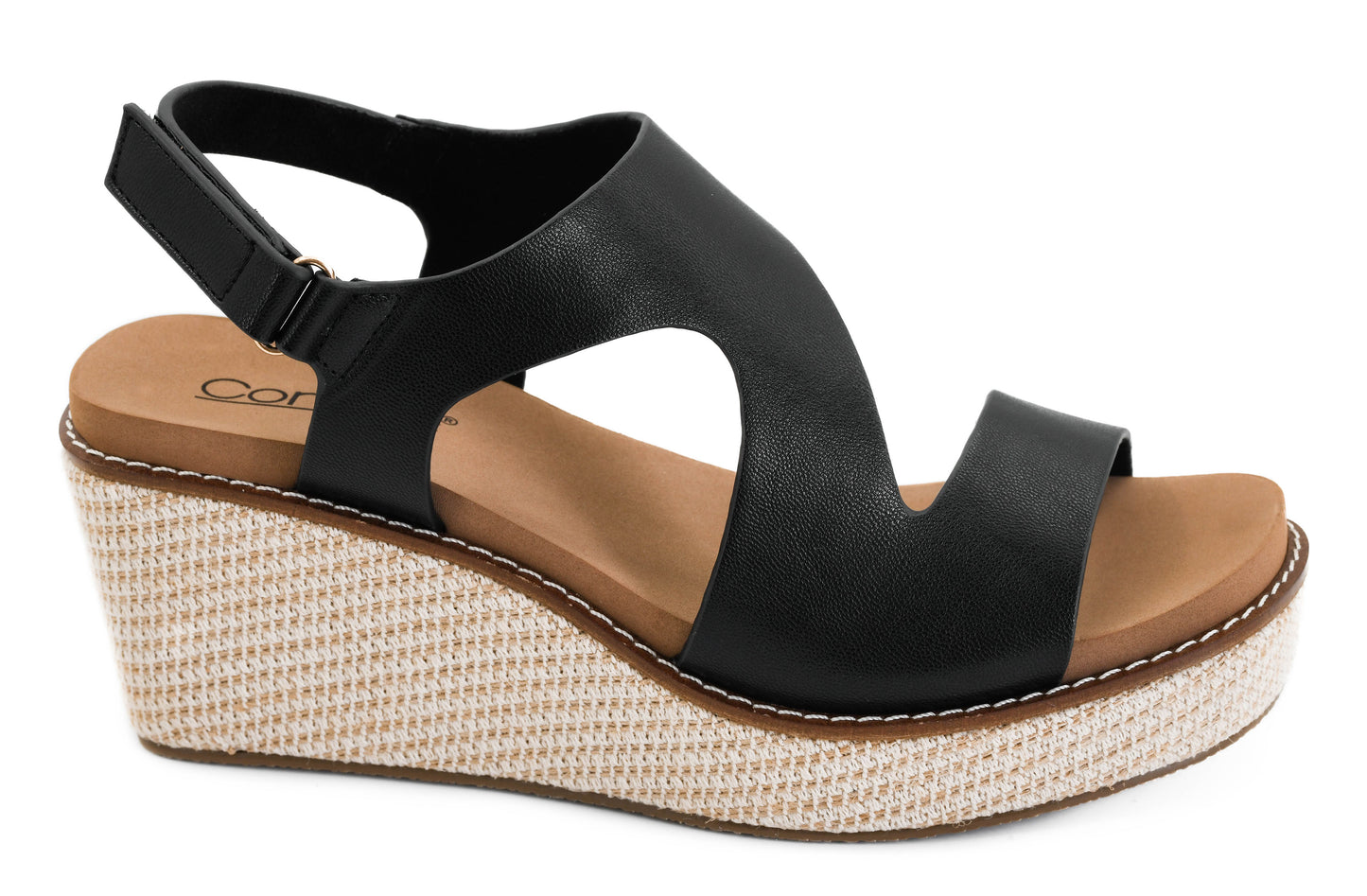Steppin Out Black Wedge by Corkys