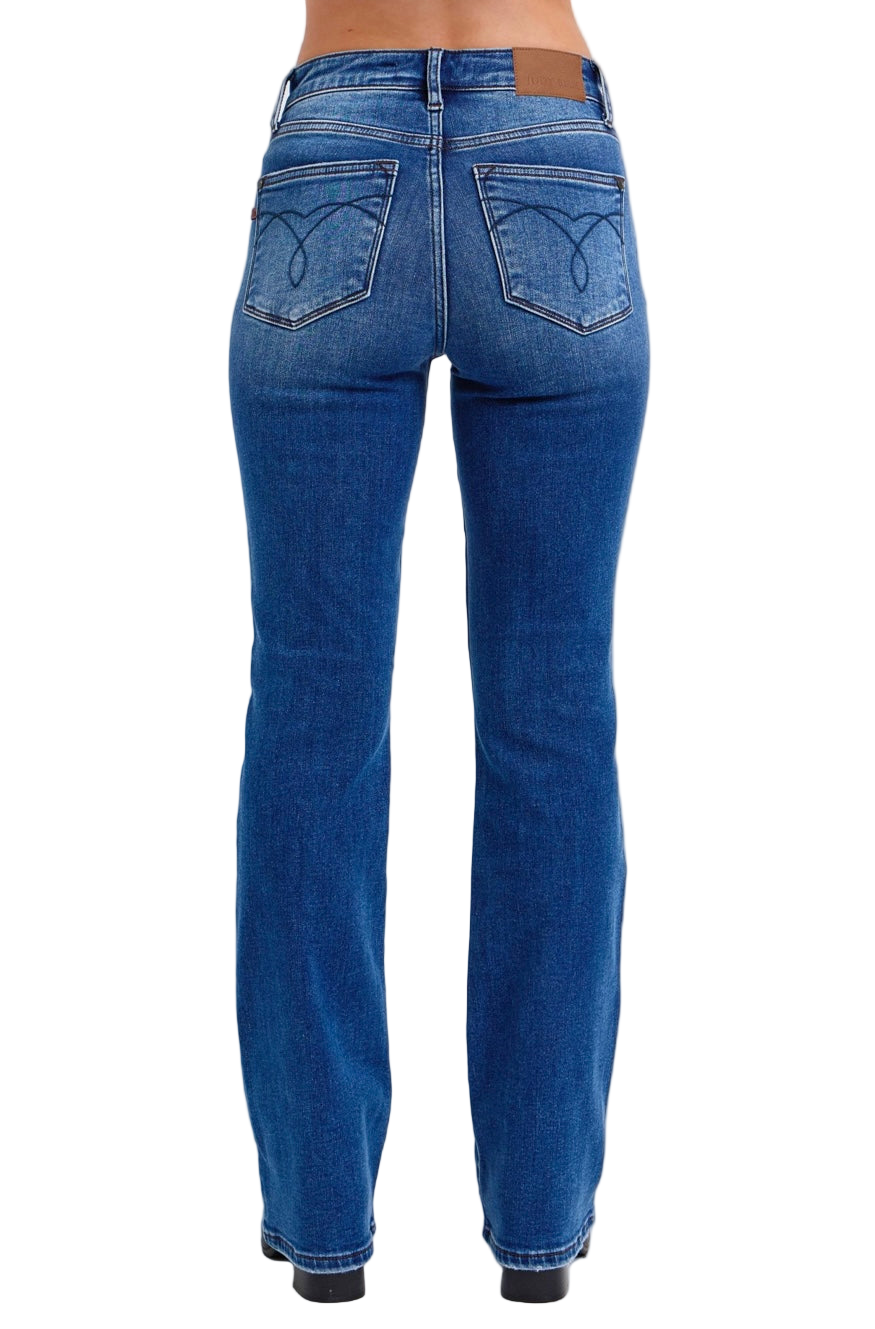 Mid Rise Thermal Bootcut Jeans by Judy Blue