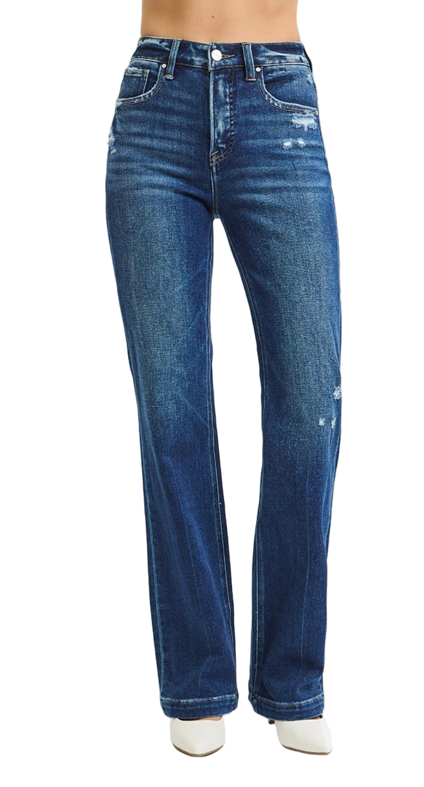 Tummy Control High Rise Straight Jeans by Risen