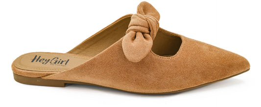 Knotty But Nice Camel Faux Suede Flats by Corkys