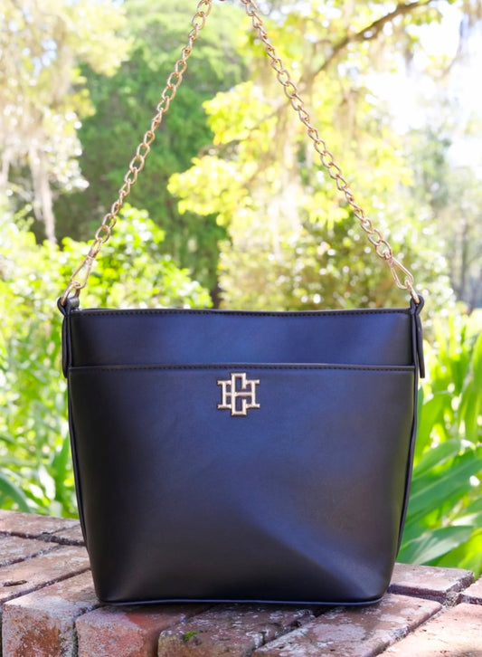 Brielle Bucket Bag in Black by Caroline Hill