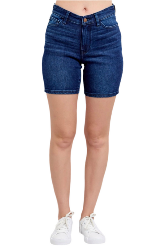 High Waist V-Front Bermuda Shorts by Judy Blue