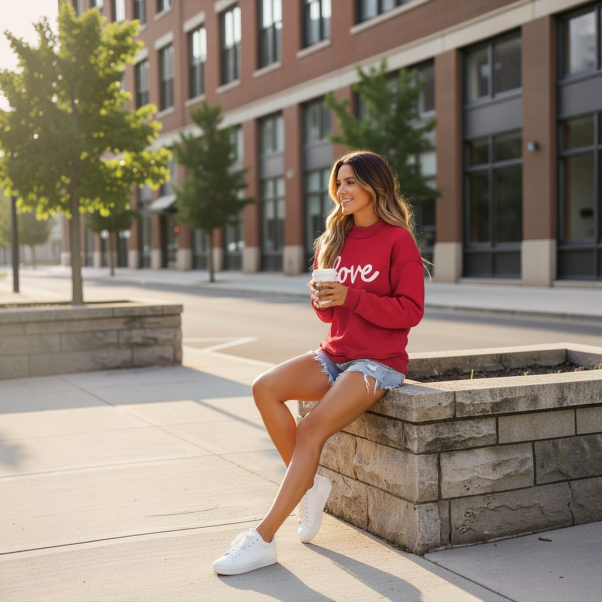 Reversible Printed Double Wear Mock Neck Sweatshirt