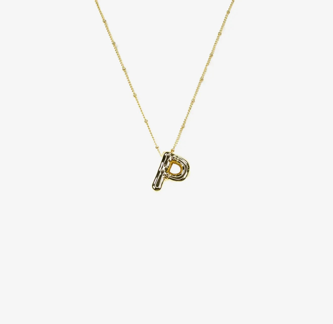 Initial Balloon Bubble Gold Necklace
