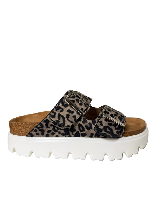 Jazmin Grey Leopard Platform Sandal by Very G