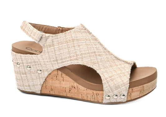 Carley Sand Tweed Wedge by Corkys