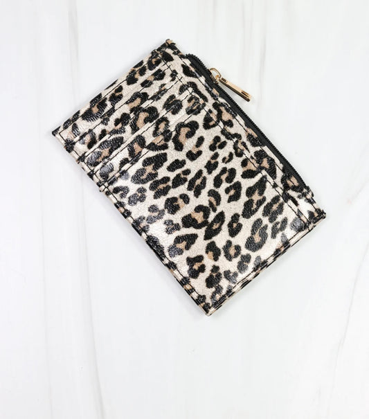 The Molly Card Holder Wallet in Spotted Leopard by Caroline Hill