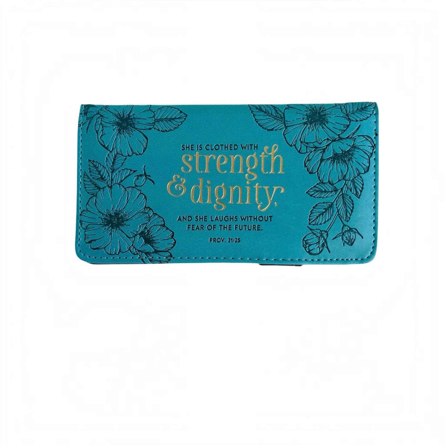 Strength & Dignity Teal Checkbook Cover