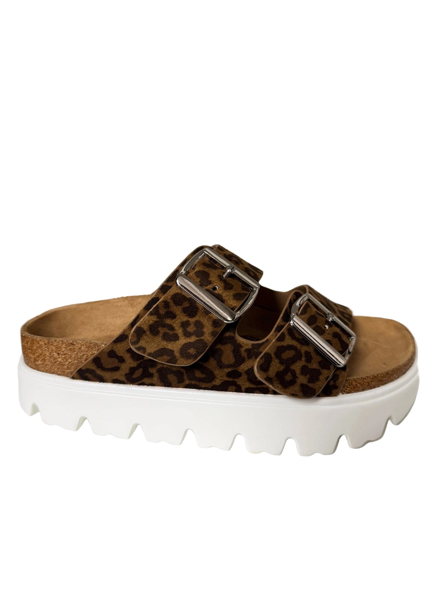 Jazmin Brown Leopard Platform Sandal by Very G