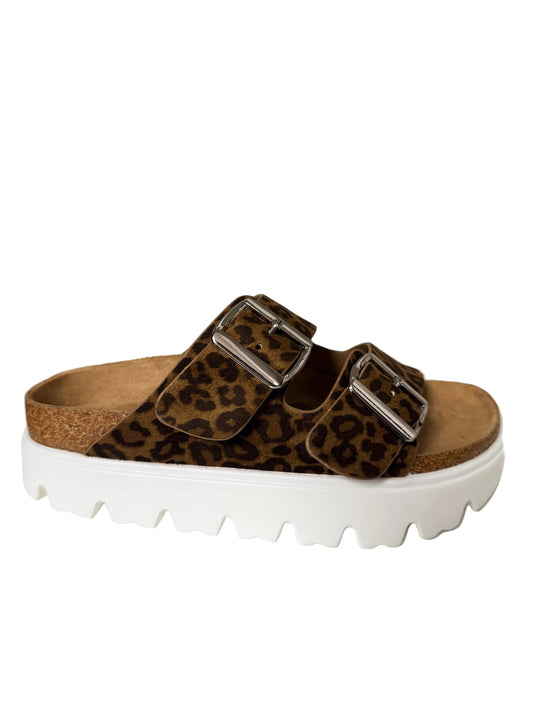 Jazmin Brown Leopard Platform Sandal by Very G