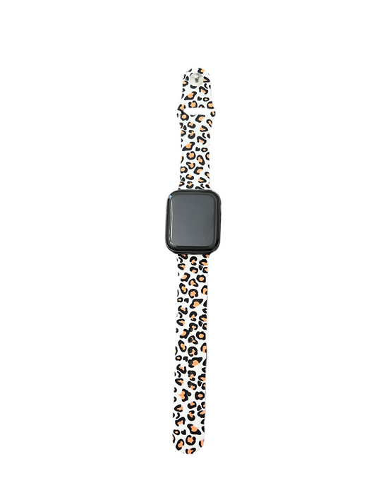 Cheetah Printed Silicone Smart Watch Band