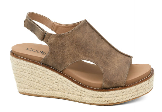 K Bye Tan Wedge by Corkys