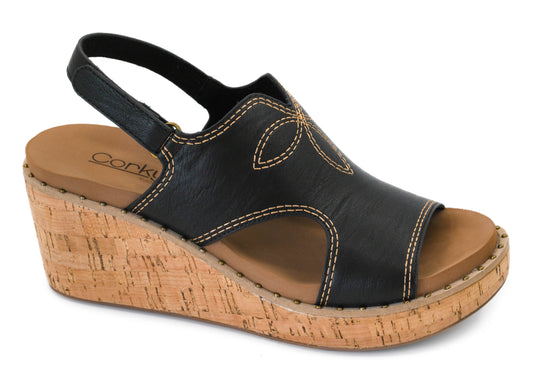 Darlin Black Wedge by Corkys