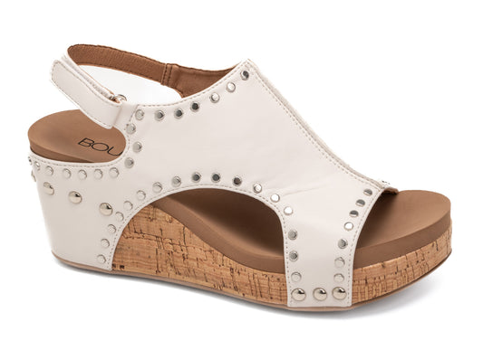 Carley Ivory Studs Wedge by Corkys