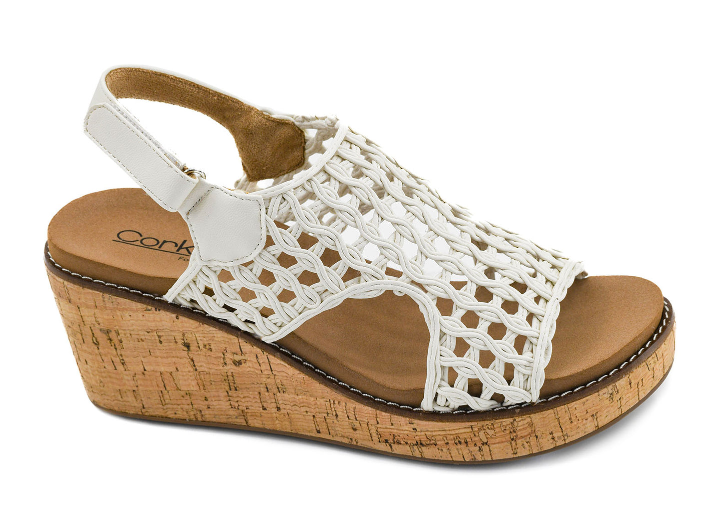Carley Ivory Woven Wedge by Corkys