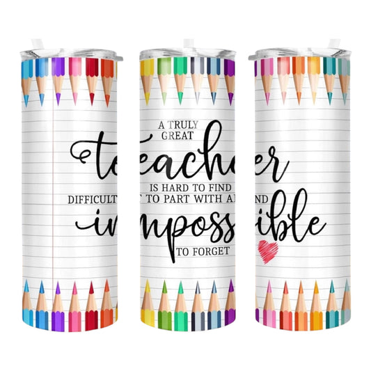 Teacher Pencil 20oz Skinny Tumbler