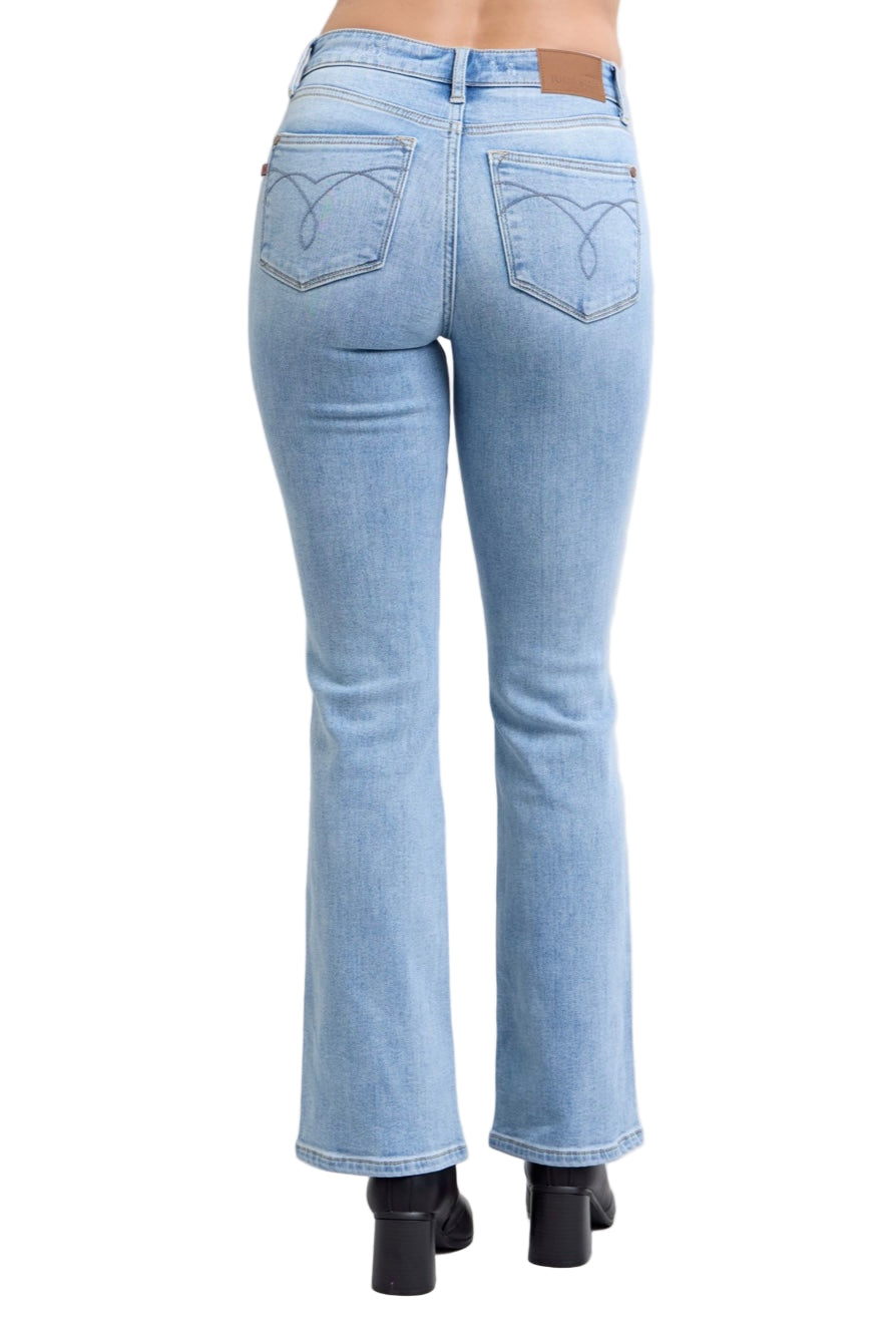 Mid Rise Thermal Bootcut Jeans by Judy Blue