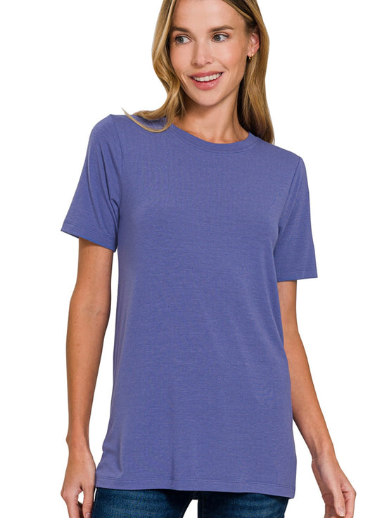 Short Sleeve Round Neck T-Shirt (Marlin) by Zenana