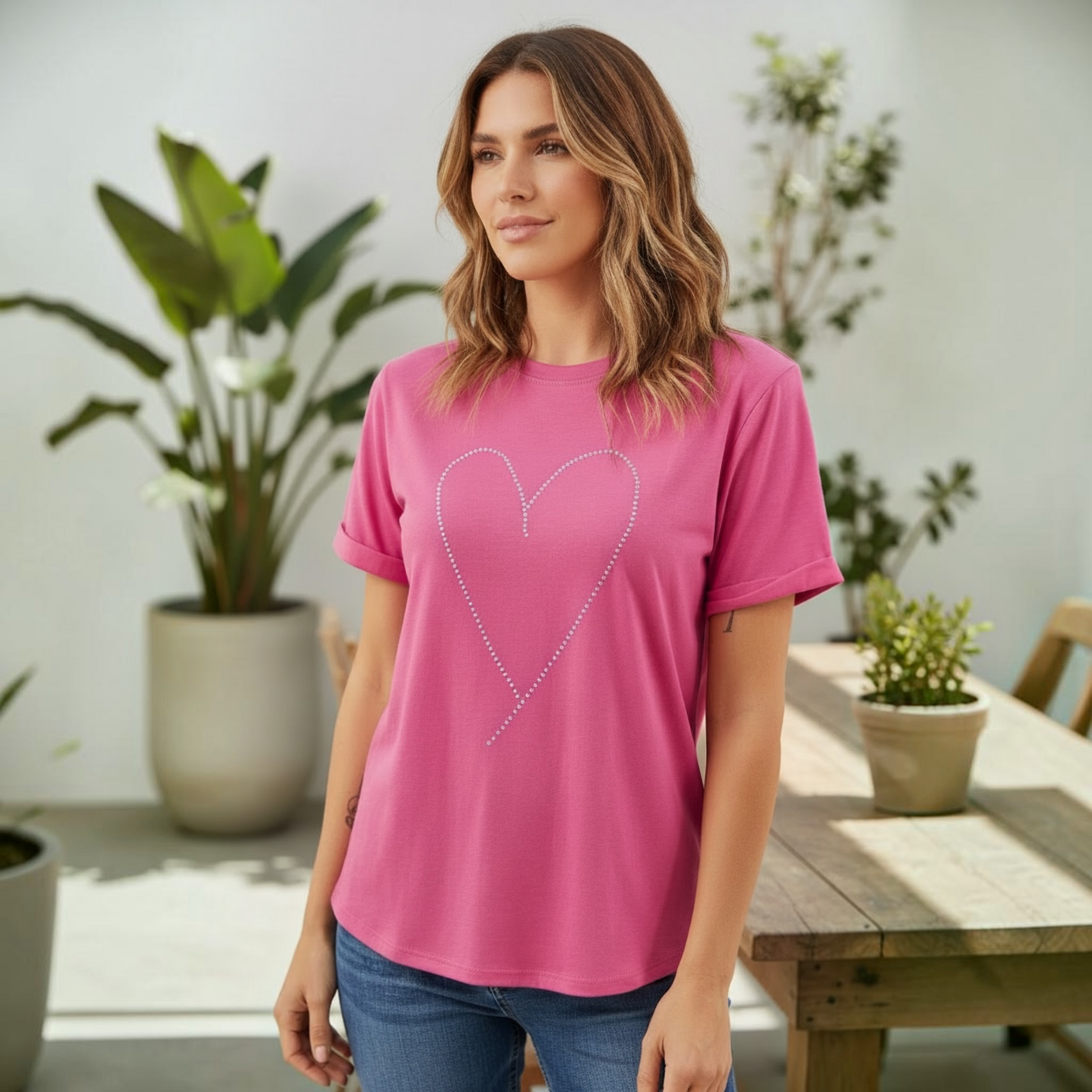 Rose Heart Graphic T-Shirt
