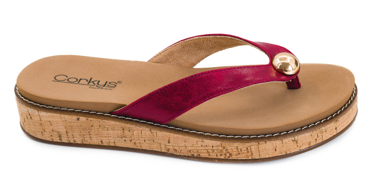 Off the Deep End Red Sandal by Corkys