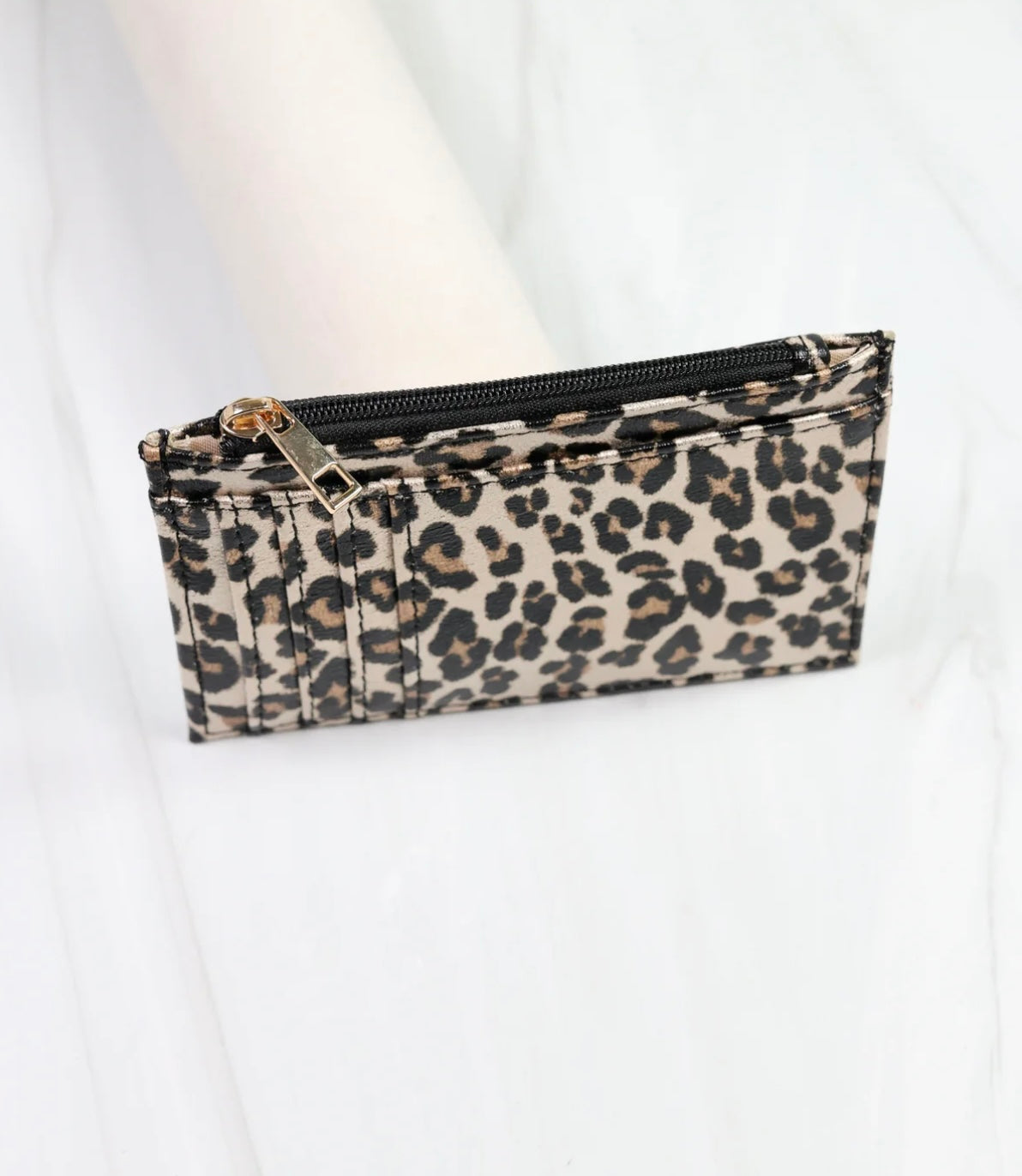 The Molly Card Holder Wallet in Spotted Leopard by Caroline Hill