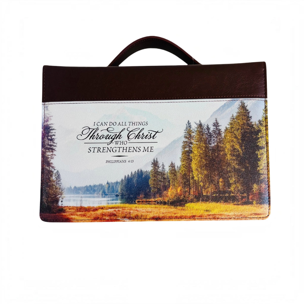 Through Christ Scenic Large Bible Cover