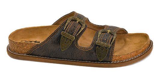 Atta Girl Espresso Crinkle Sandal by Corkys