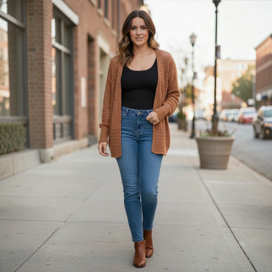 Redwood Mixed Pattern Knitted Cardigan